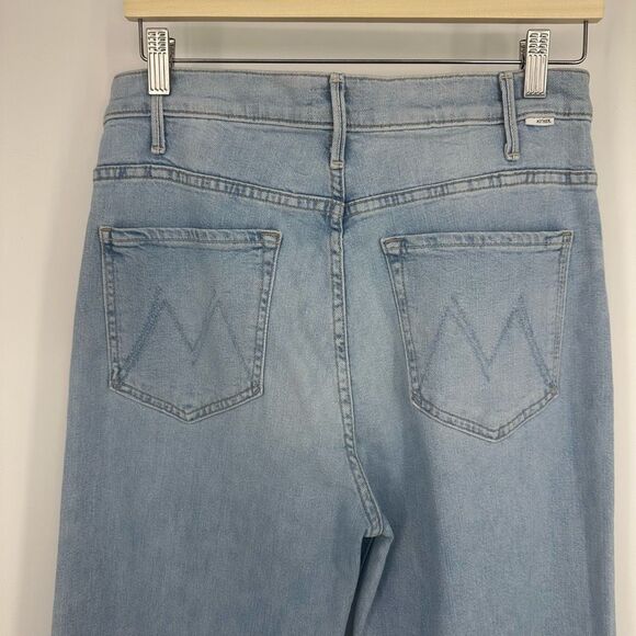 Mother The Hustler Roller Flood in Cheri Cheri Size 30 High Rise Wide Leg Light - Picture 13 of 15